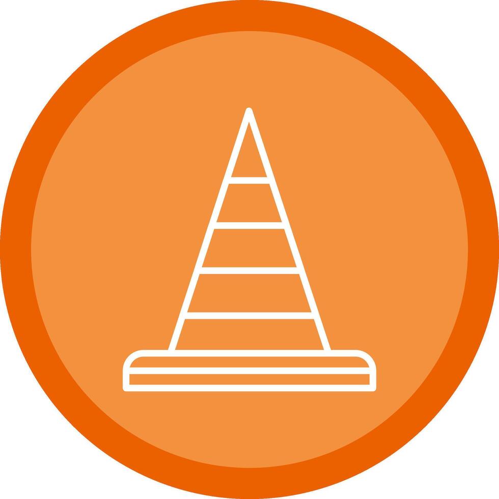 Traffic Cone Line Multi Circle Icon vector