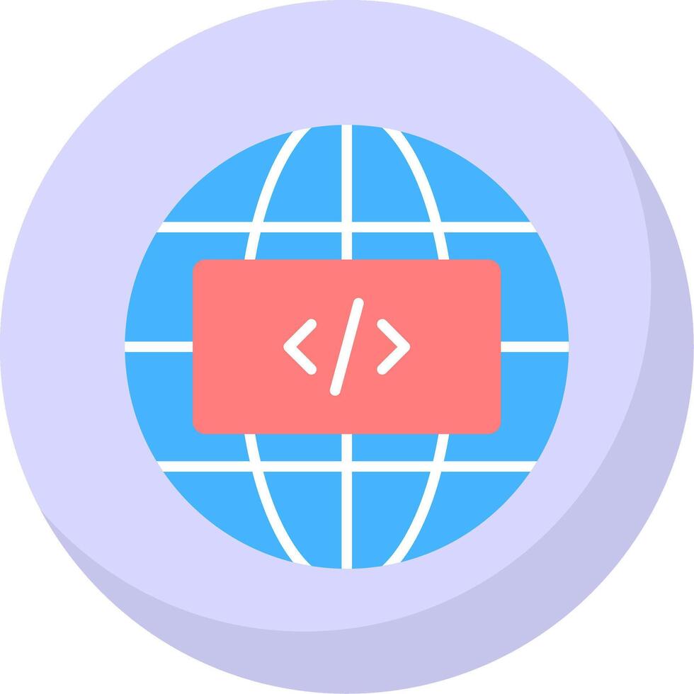 Earth Globe Flat Bubble Icon vector