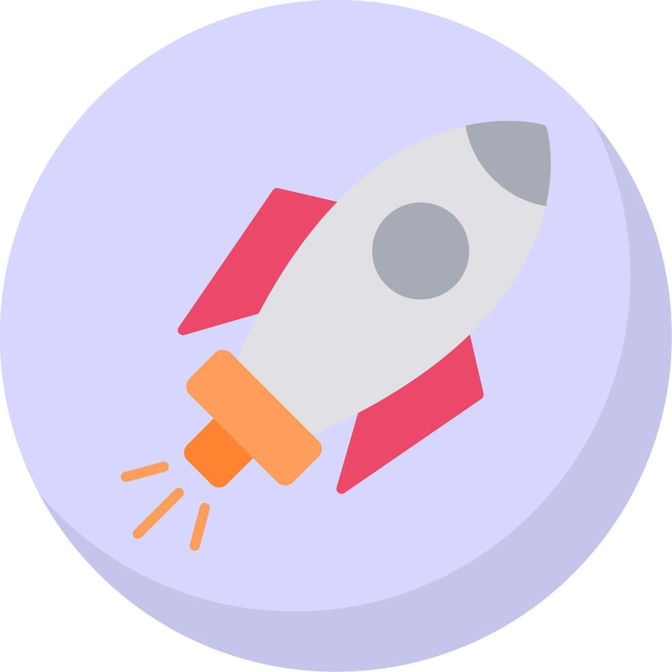 Space Ship Flat Bubble Icon vector
