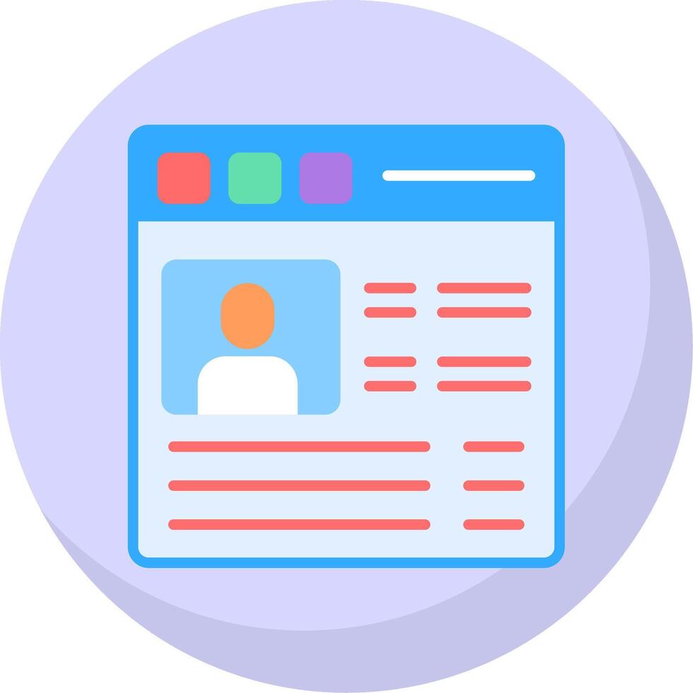 User Profile Flat Bubble Icon vector