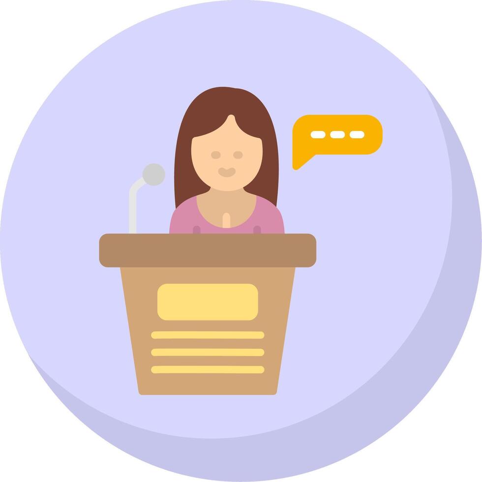 Podium Flat Bubble Icon vector