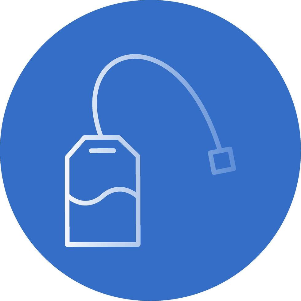 Tea Bag Flat Bubble Icon vector