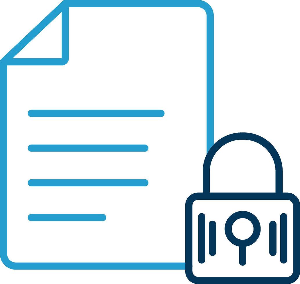 Encrypted Data Line Blue Two Color Icon vector