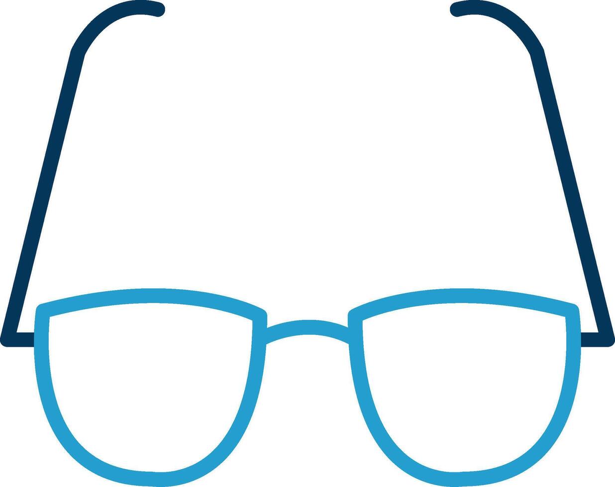 Glasses Line Blue Two Color Icon vector