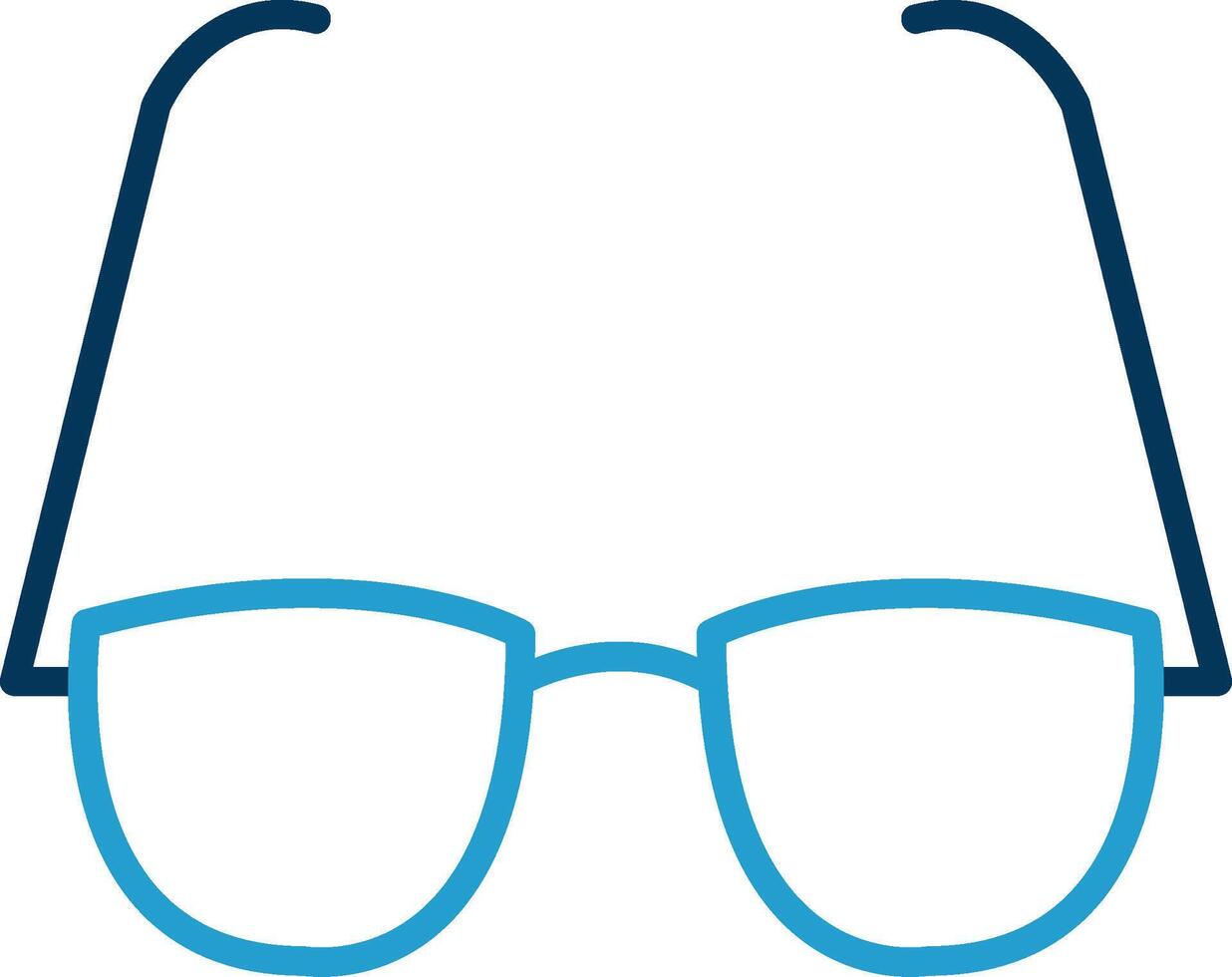 Glasses Line Blue Two Color Icon vector