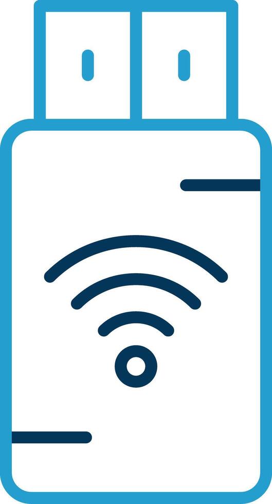 Pendrive Line Blue Two Color Icon vector