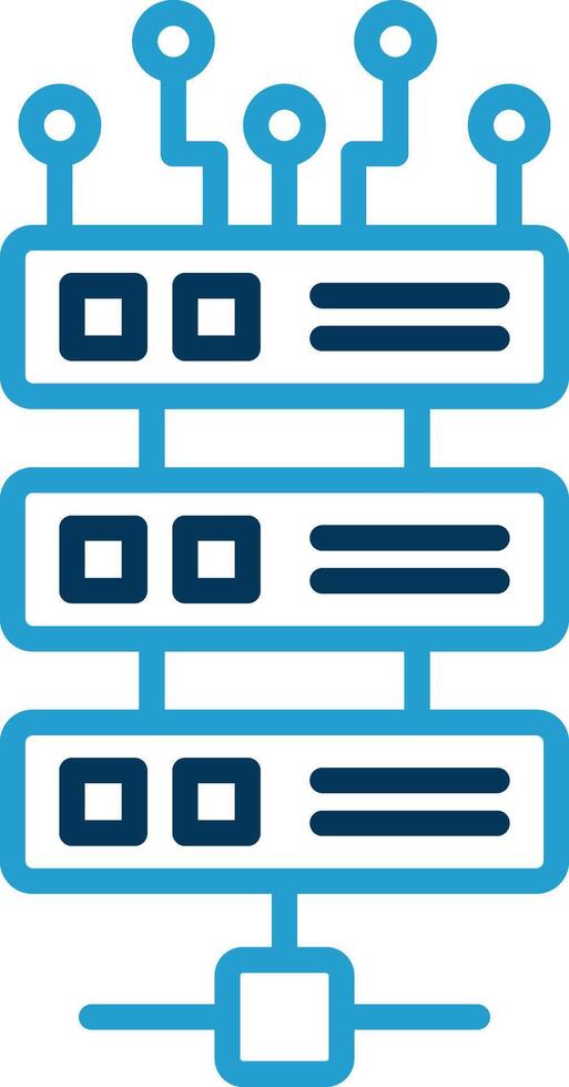 Server Line Blue Two Color Icon vector