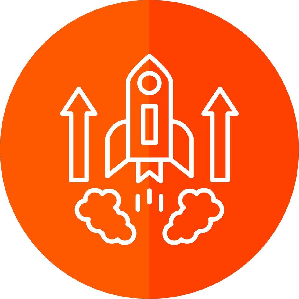 Rocket Line Yellow White Icon vector