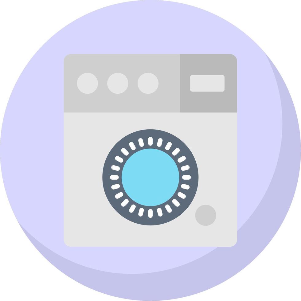 Washing Machine Flat Bubble Icon vector