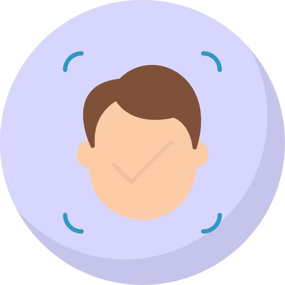 Facial Recognition Flat Bubble Icon vector