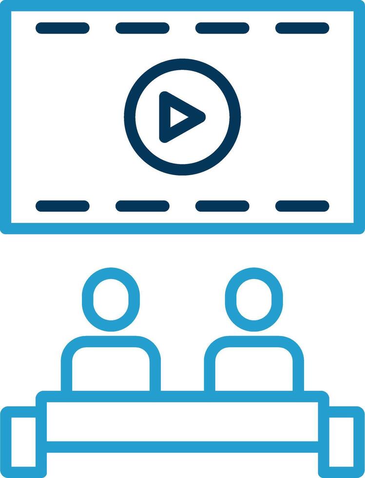 Cinema Line Blue Two Color Icon vector