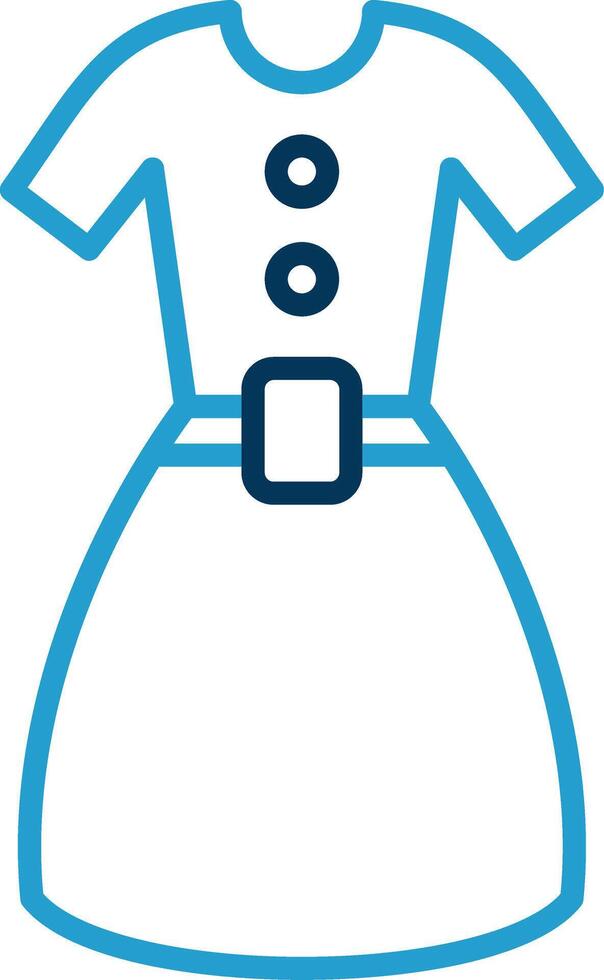 Dress Line Blue Two Color Icon vector
