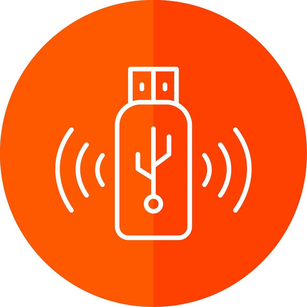 Usb Line Yellow White Icon vector