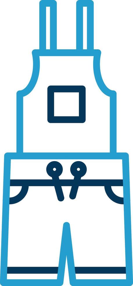 Dungarees Line Blue Two Color Icon vector