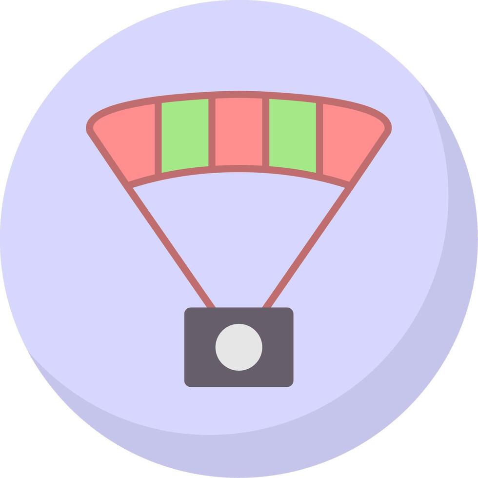 Paragliding Flat Bubble Icon vector