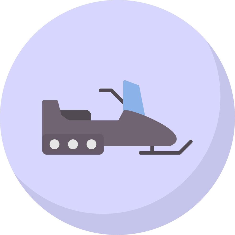 Snowmobile Flat Bubble Icon vector
