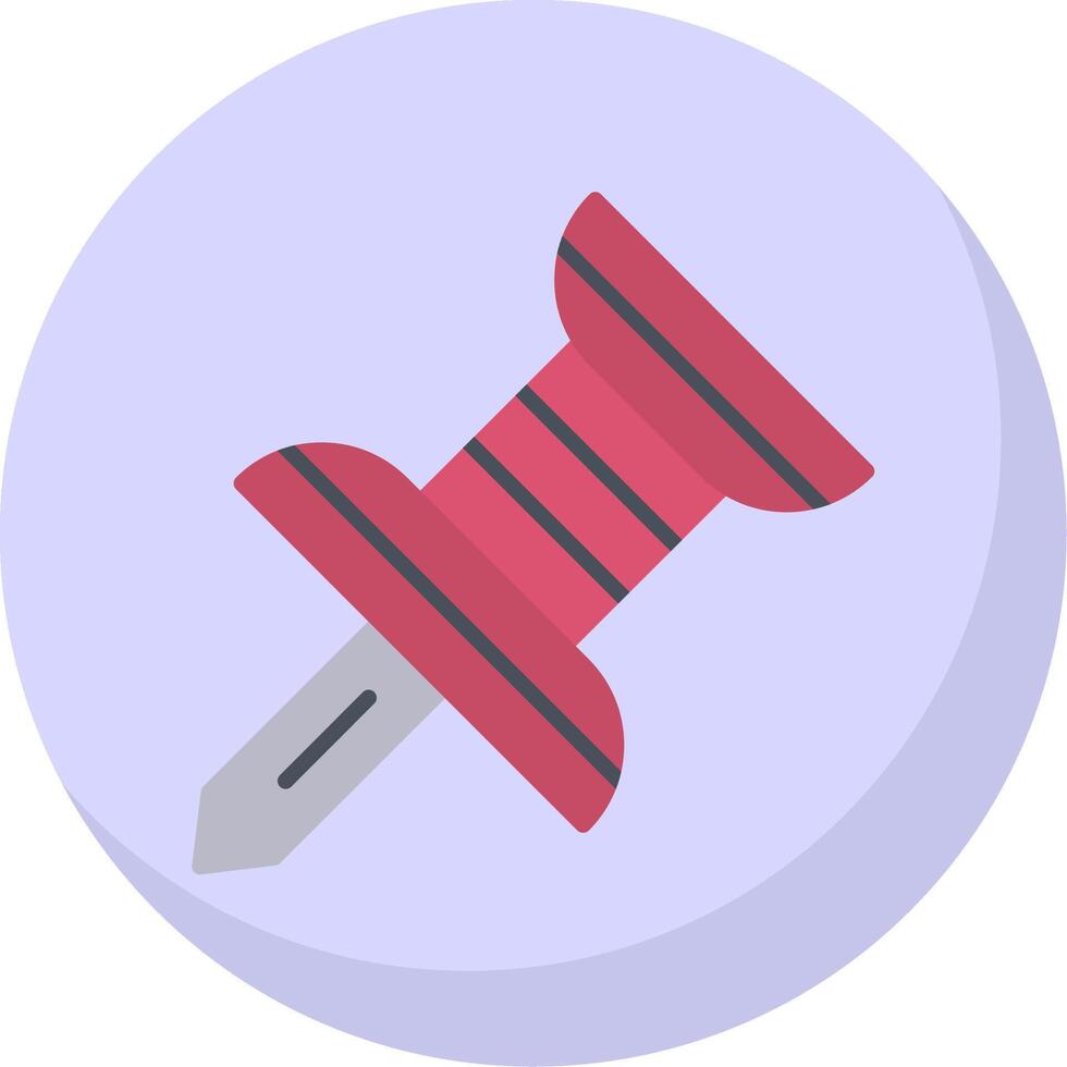 Push Pin Flat Bubble Icon vector