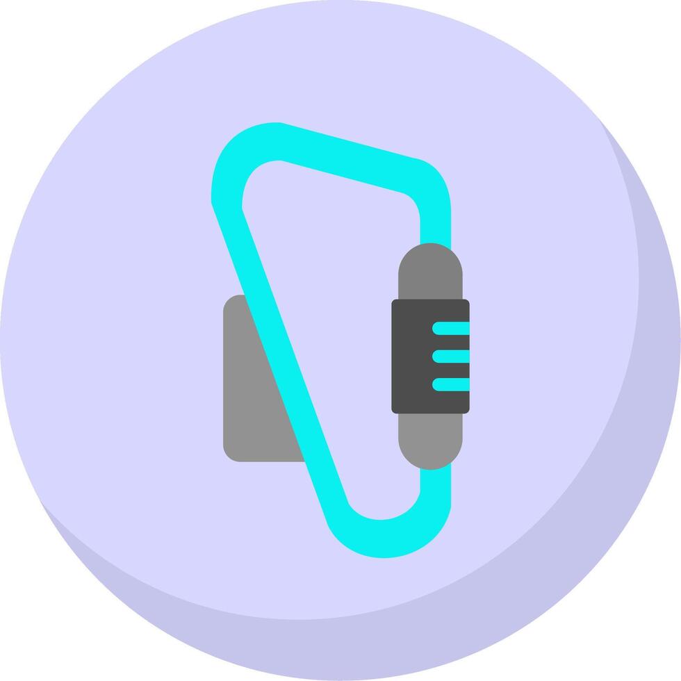 Carabiner Flat Bubble Icon vector