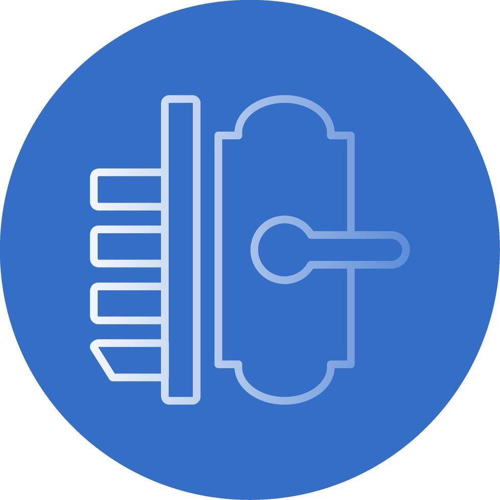 Door Lock Flat Bubble Icon vector