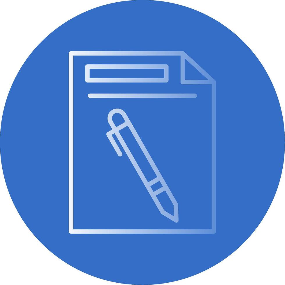 Pen And Paper Flat Bubble Icon vector