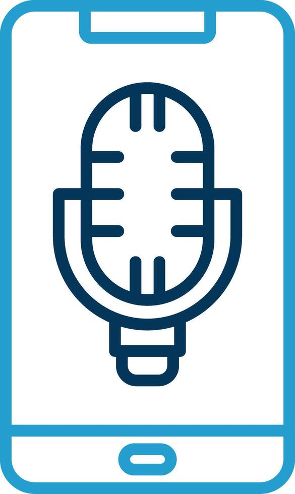 Phone Line Blue Two Color Icon vector