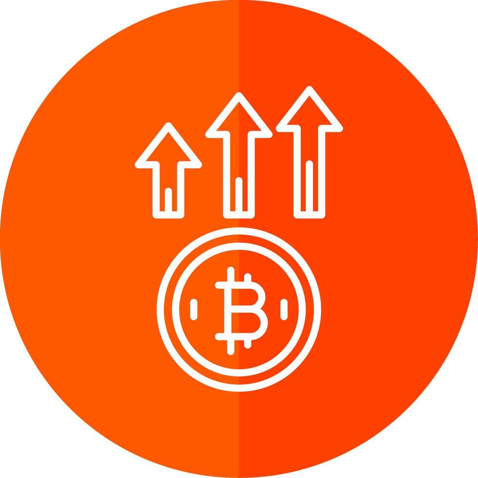 Bitcoin Up Line Yellow White Icon vector
