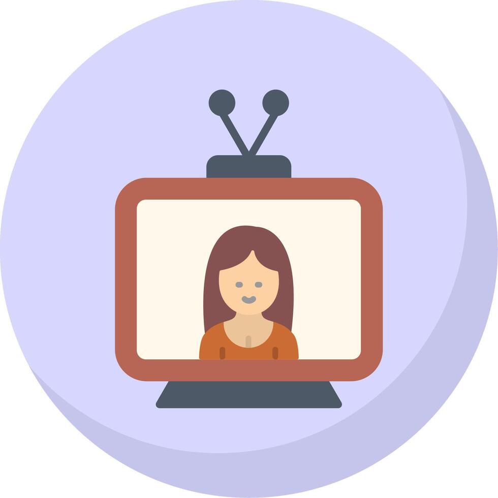 Television Flat Bubble Icon vector