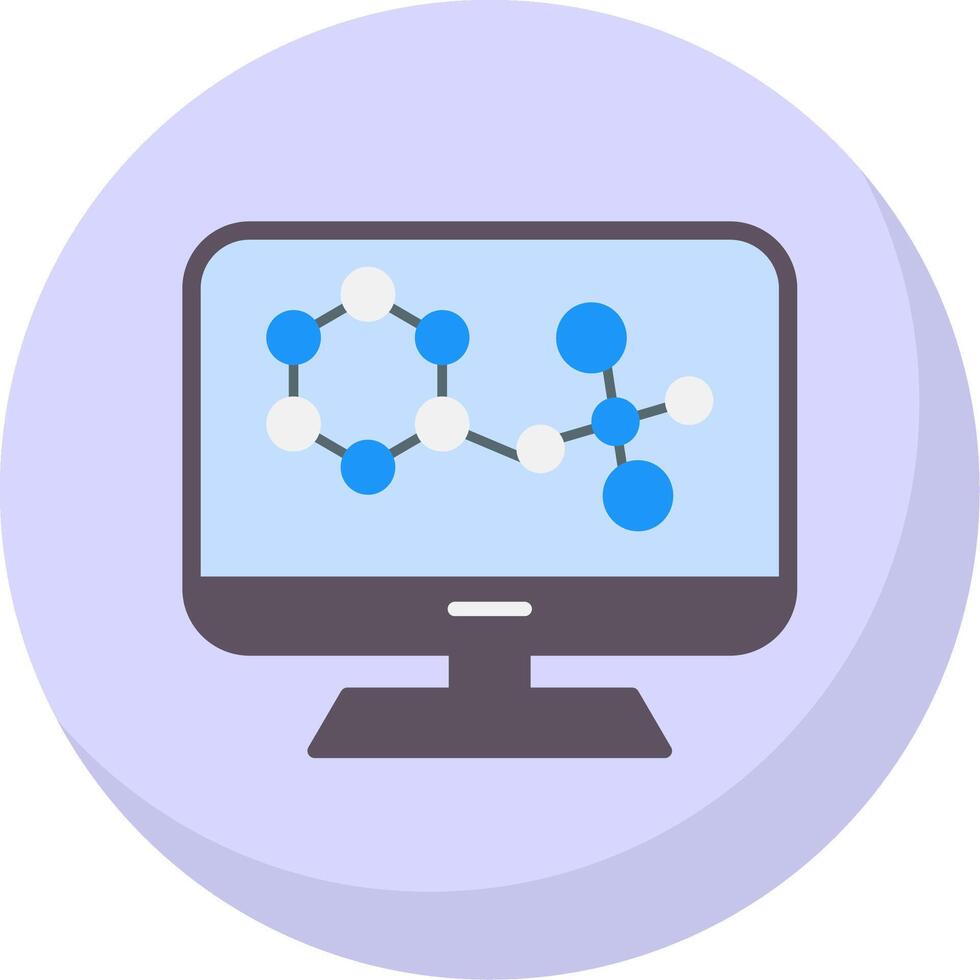 Computer Screen Flat Bubble Icon vector