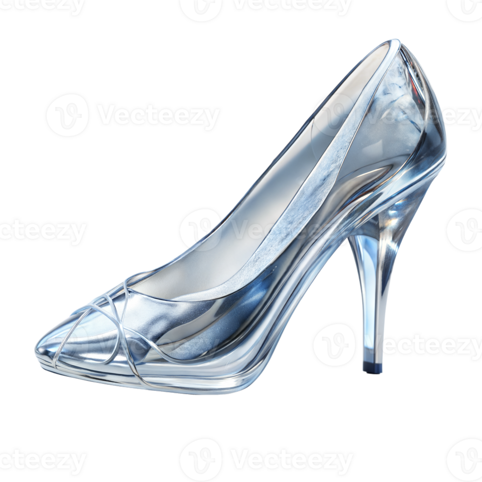 Elegant transparent high heel shoe on a clear background png