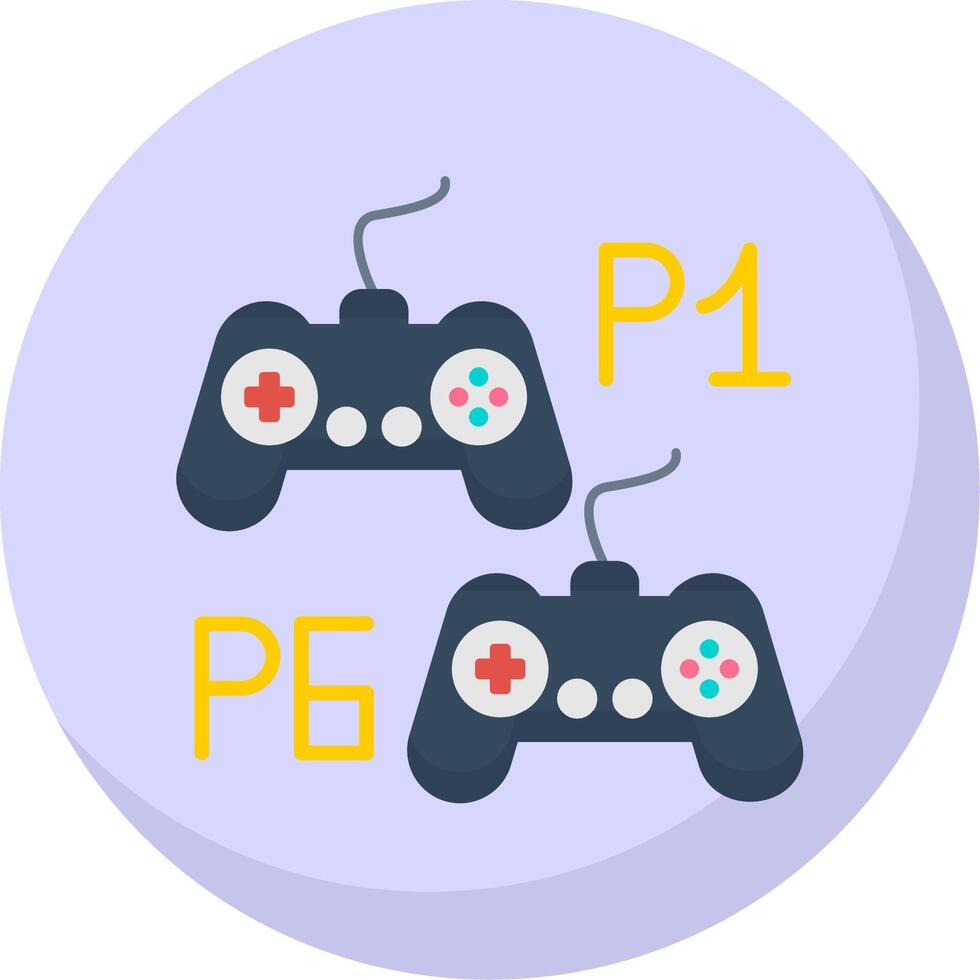 Player Versus Player Flat Bubble Icon vector