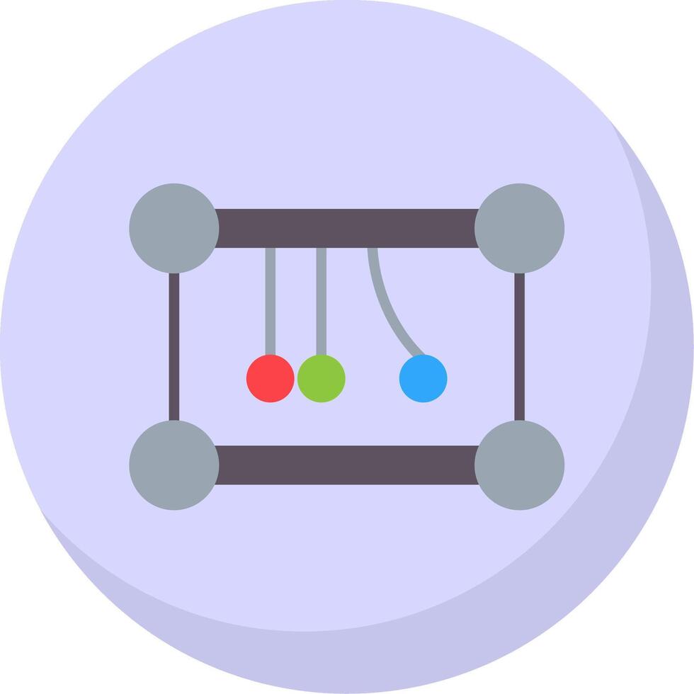 Newtons Cradle Flat Bubble Icon vector