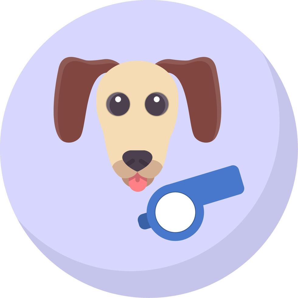 perro plano burbuja icono vector