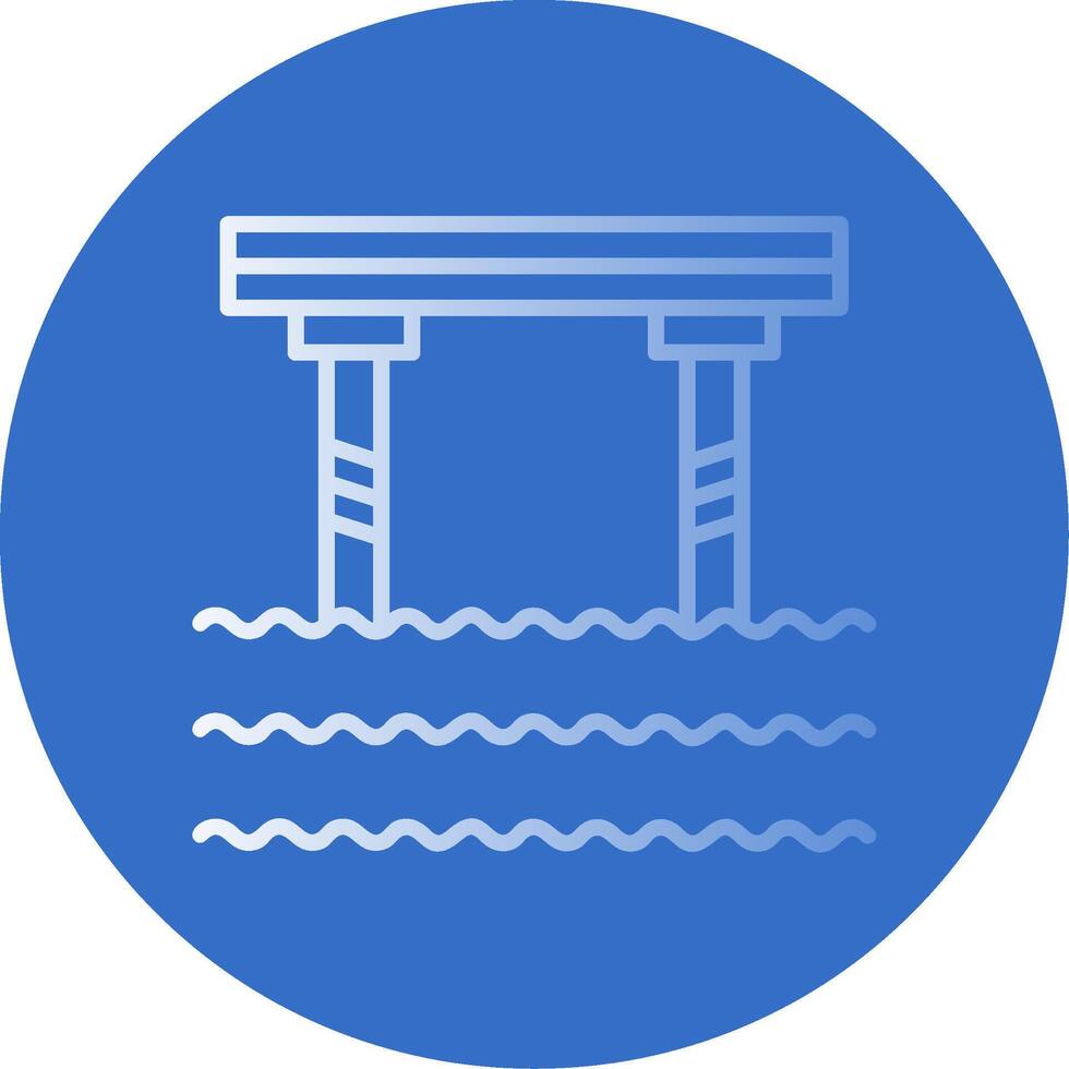 Bridge Flat Bubble Icon vector