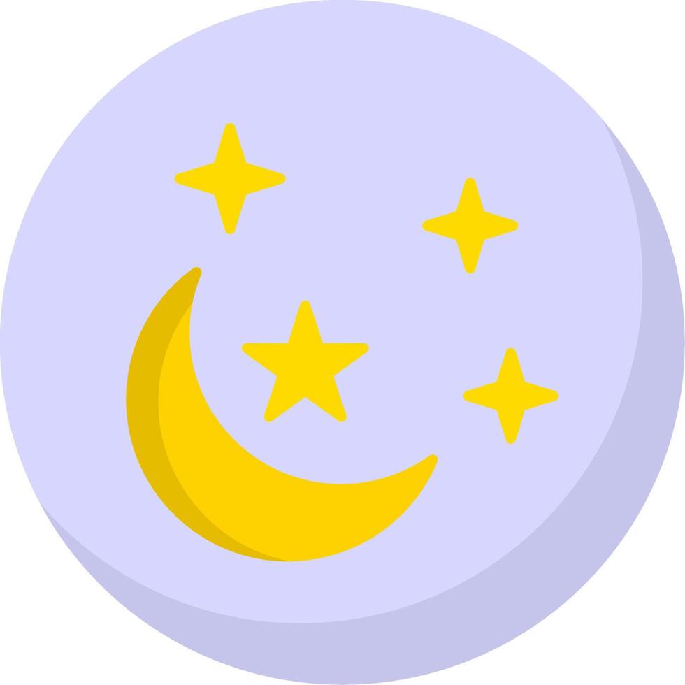 Moon Flat Bubble Icon vector