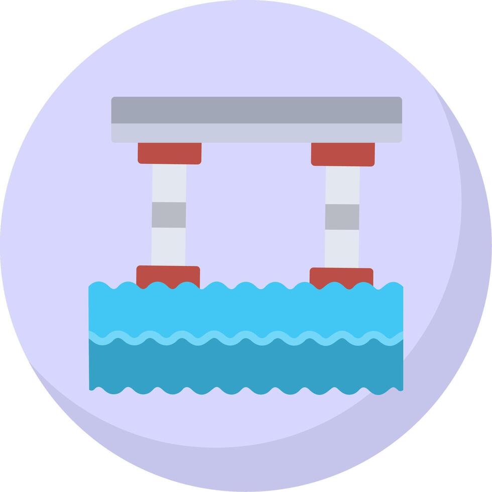 Bridge Flat Bubble Icon vector