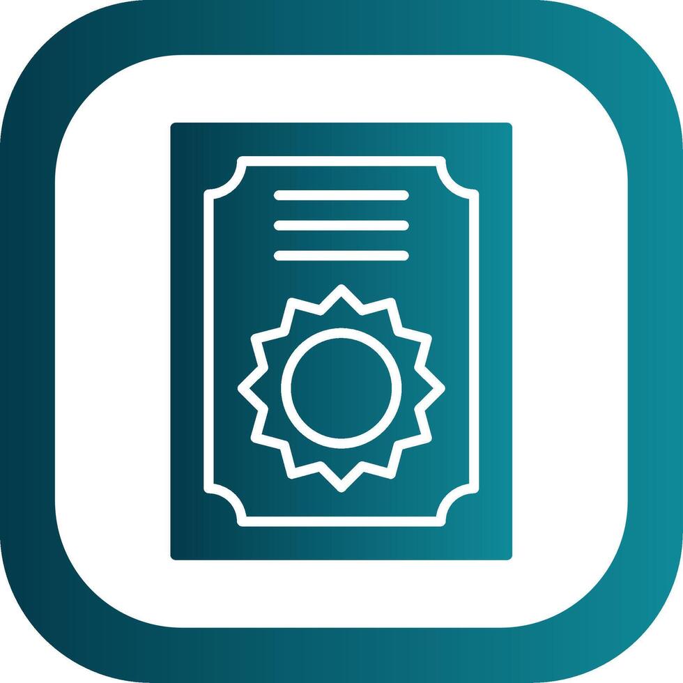 Certificate Glyph Gradient Corner Icon vector