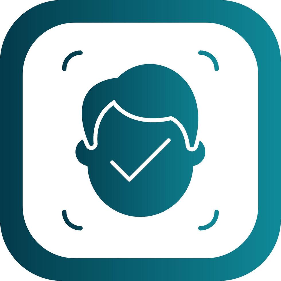 Facial Recognition Glyph Gradient Corner Icon vector
