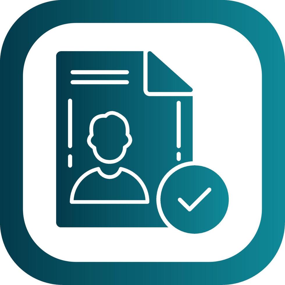 File Approved Glyph Gradient Corner Icon vector