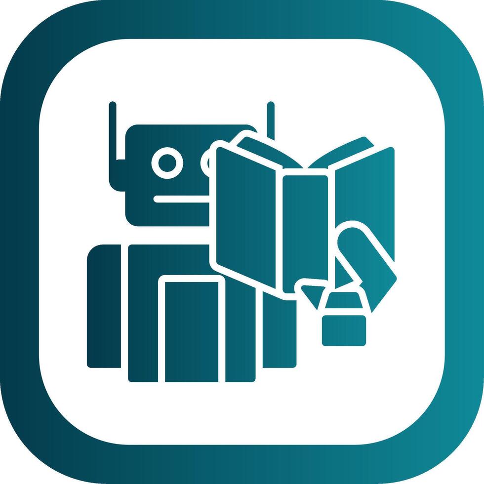 Robot Glyph Gradient Corner Icon vector