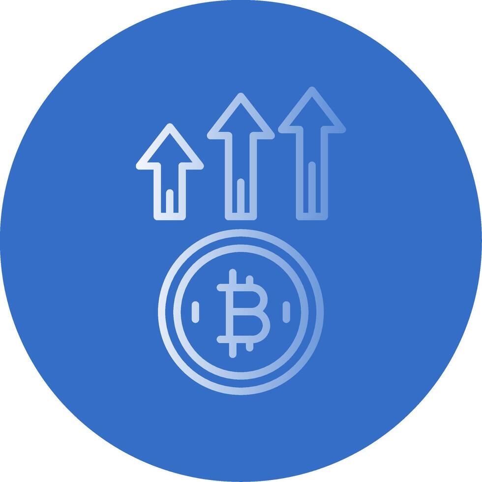 Bitcoin Up Flat Bubble Icon vector