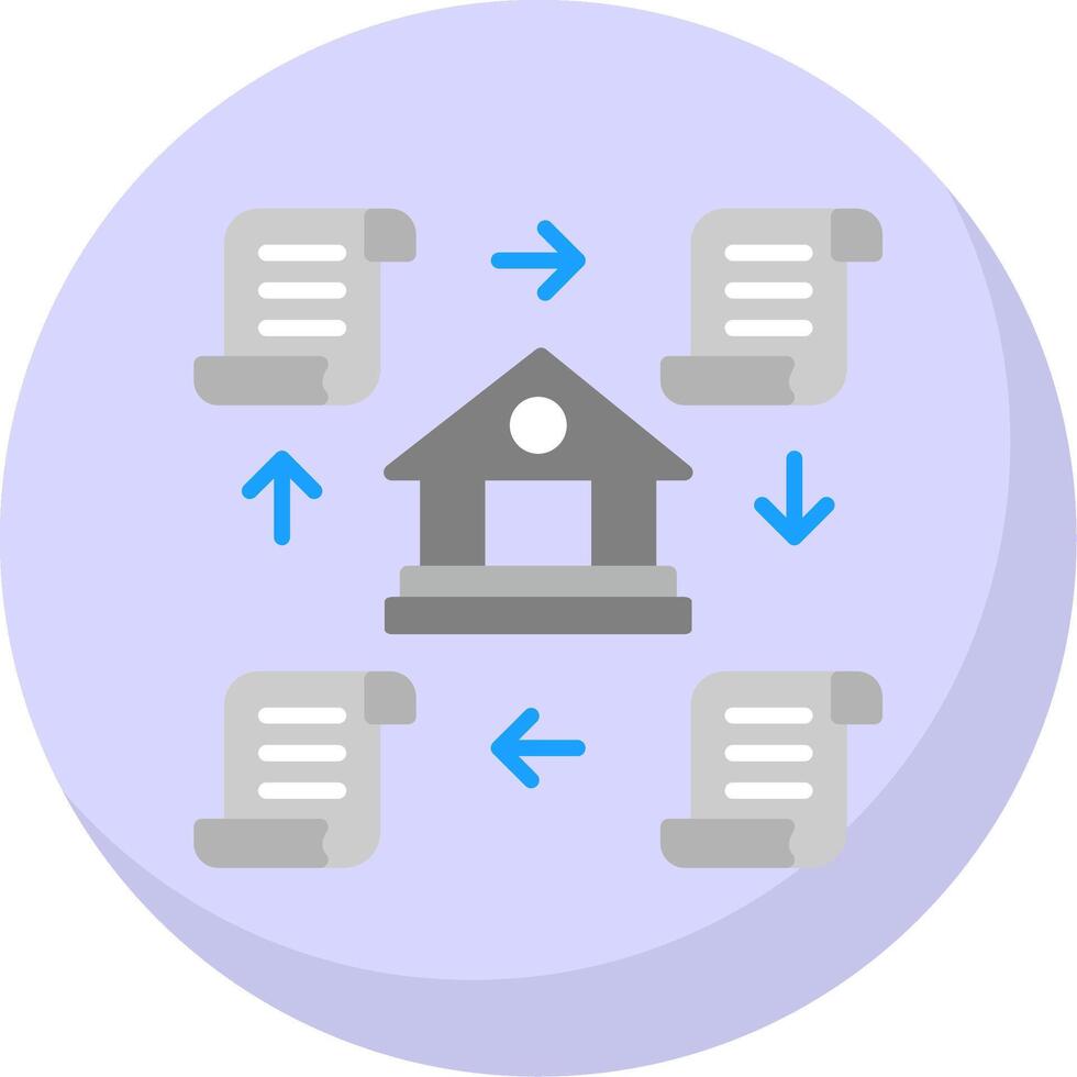 Distributed Ledger Flat Bubble Icon vector