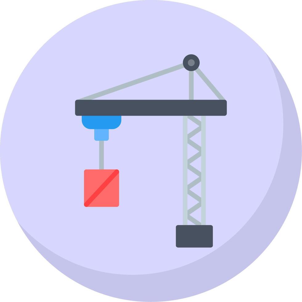 Port Crane Flat Bubble Icon vector