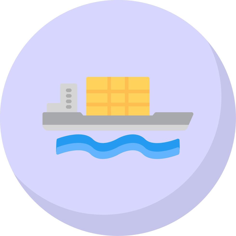 Bulk Carrier Flat Bubble Icon vector