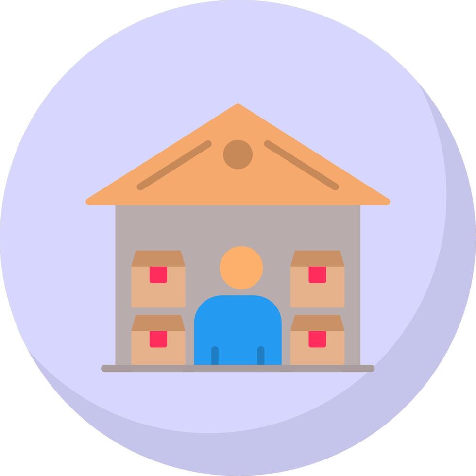 Warehouse Manager Flat Bubble Icon vector