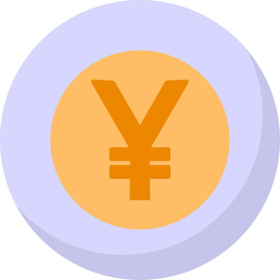 Yen Coin Flat Bubble Icon vector