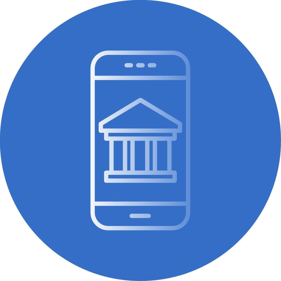 Mobile Banking Flat Bubble Icon vector