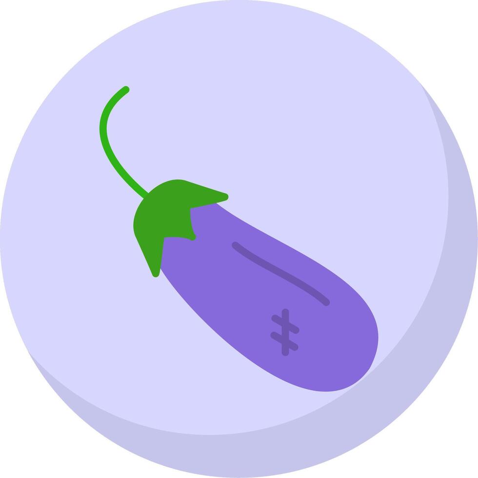 Eggplant Flat Bubble Icon vector