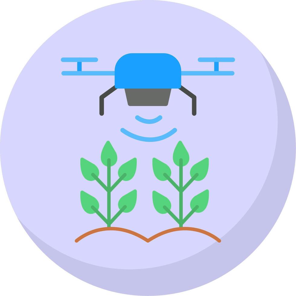 Agricultural Drones Flat Bubble Icon vector