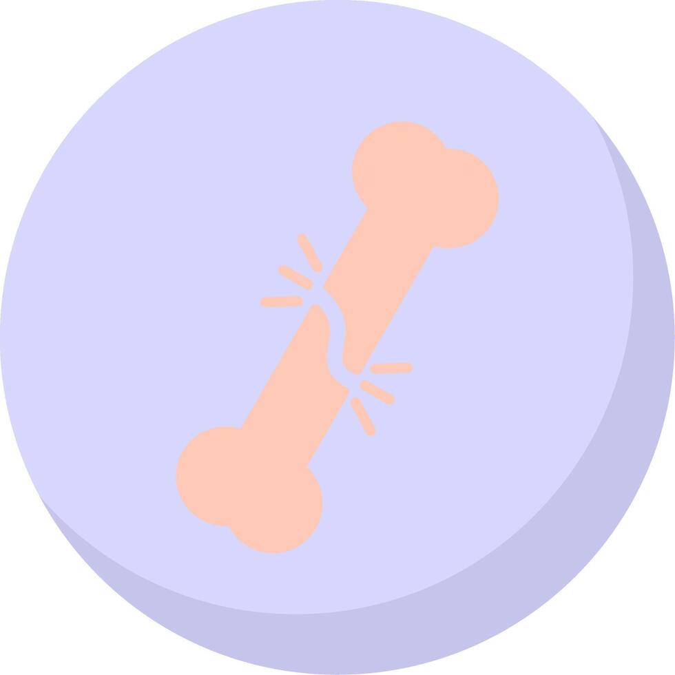 Broken Bone Flat Bubble Icon vector