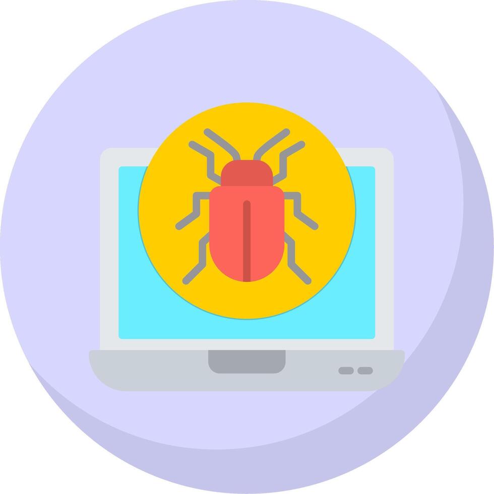 Bug Flat Bubble Icon vector